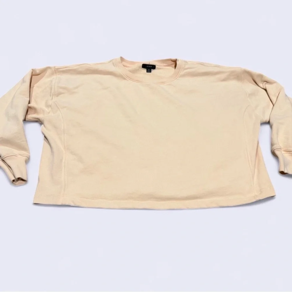 J.Crew Re-Imagined Women's Crewneck‎ Sweatshirt Medium Light Peach Cotton